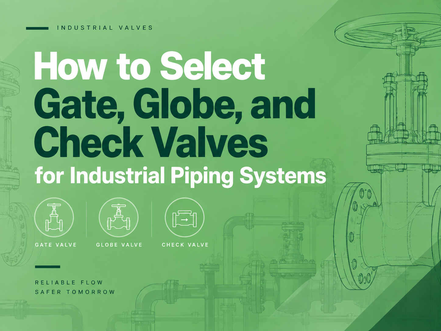 How to Select Gate, Globe, and Check Valves for Industrial Piping Systems